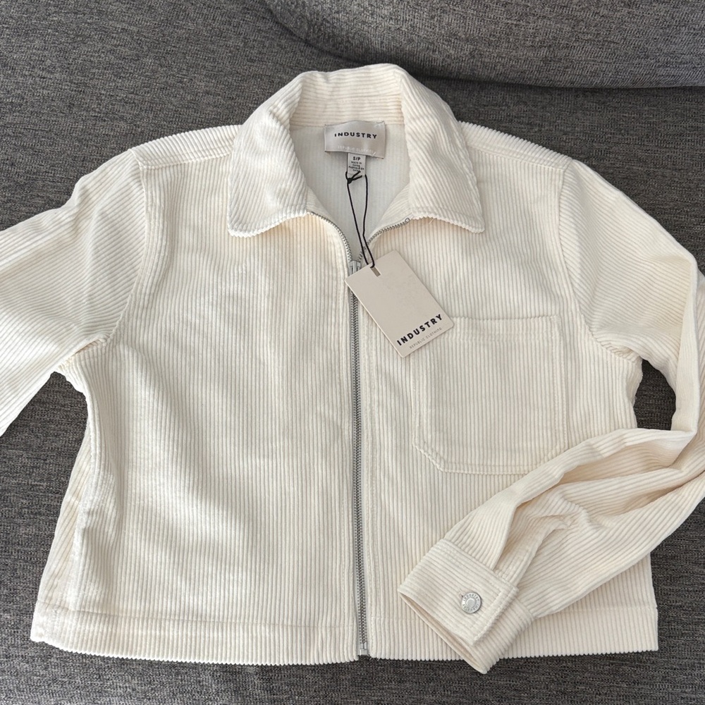 Industry Women's Cream Corduroy Utility Jacket